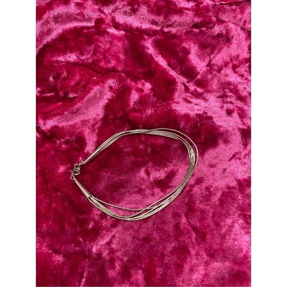 Artisan 925 Liquid Silver Multi Strand Bracelet Stamped - Picture 5 of 5